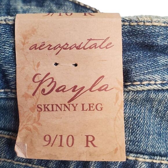 Aeropostale Bayla Skinny Distressed Med Wash Blue Jeans Size 9/10 R - Picture 6 of 13